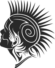 illustration sketch icon logo symbol mascot sketch punk kid with spiky hair