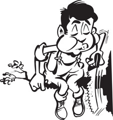 illustration sketch icon logo symbol sketch cartoon image silhouette of a person doing stupid things to themselves