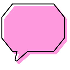 シンプルな線がずれた吹き出し　角のある八角形