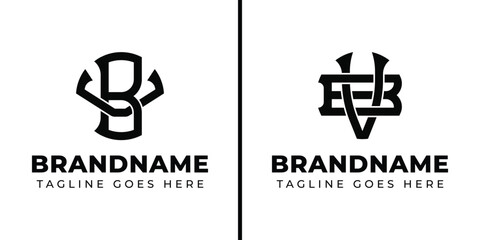 Letters BV and VB Monogram Logo, suitable for business with VB or BV initials
