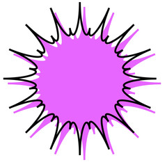 シンプルな線がずれた吹き出し　ギザギザした形