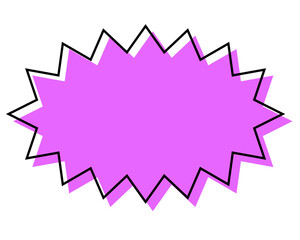 シンプルな線がずれた吹き出し　細長いギザギザした形