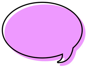 シンプルな線がずれた吹き出し　丸形