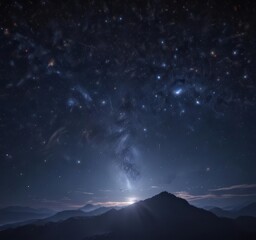 Deep midnight blue, countless stars blazing, immense cosmic canvas ,  nocturnal,  background