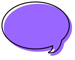 シンプルな線がずれた吹き出し　丸形