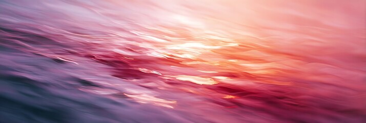 An abstract blurred photo of water with warm pink hues, conveying speed and movement. Dynamic ripples and waves create an expressive, dreamy liquid flow, perfect for artistic projects.