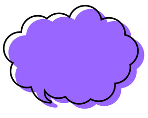 シンプルな線がずれた吹き出し　丸みのある雲形