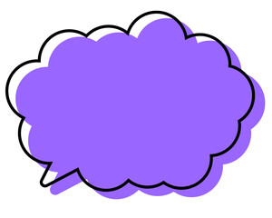 シンプルな線がずれた吹き出し　丸みのある雲形