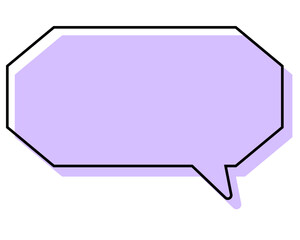 シンプルな線がずれた吹き出し　細長い八角形