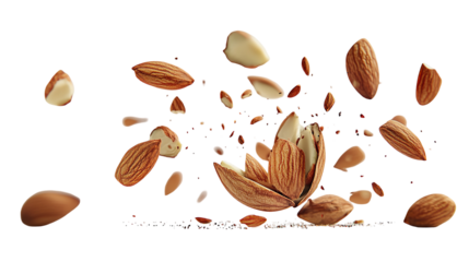 Almond nuts isolated on a wooden background. Almonds are a healthful food. Locally in Bangladesh, it is called Kath Badam.