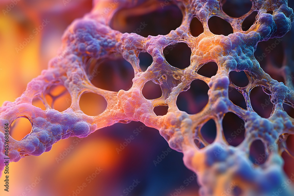 Poster detailed close-up view of a complex cellular network.