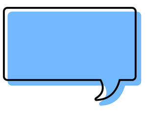 シンプルな線がずれた吹き出し　四角形