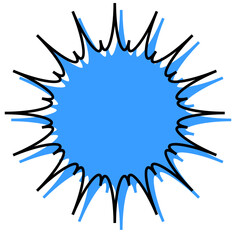 シンプルな線がずれた吹き出し　ギザギザした形