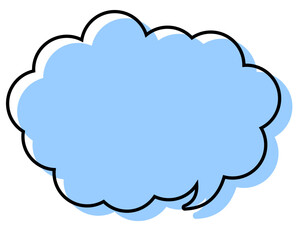 シンプルな線がずれた吹き出し　丸みのある雲形