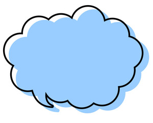 シンプルな線がずれた吹き出し　丸みのある雲形