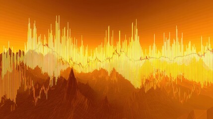 Urban cityscape bathed in yellow and orange background signifying gold liquidity zone heat viewer concept high-volume