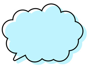 シンプルな線がずれた吹き出し　丸みのある雲形