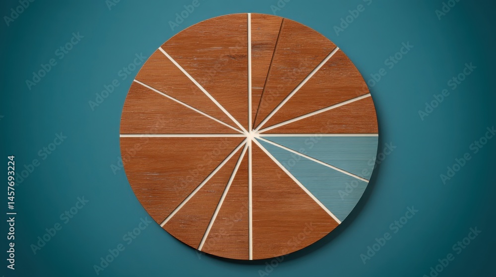 Poster wooden clock representing optimization of hedging strategies in a conceptual finance and investment 