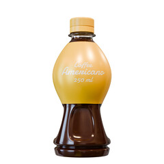 Americano Coffee In A Bottle Front View 3D Design Element