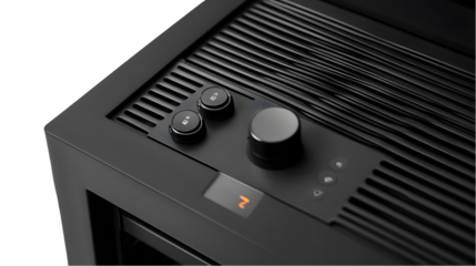 Modern heater control panel with digital display and buttons