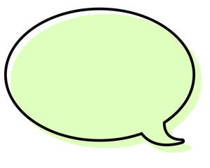 シンプルな線がずれた吹き出し　丸形