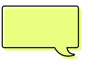 Naklejka premium シンプルな線がずれた吹き出し 四角形