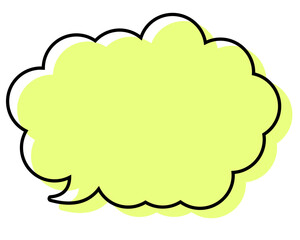 シンプルな線がずれた吹き出し　丸みのある雲形