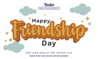 editable happy friendship day text effect