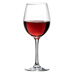 Elegant Wine Glass Crystal Clear Filled with Rich Red Wine Isolated on Transparent Background