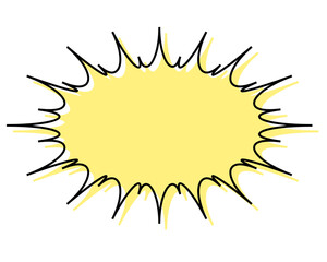 シンプルな線がずれた吹き出し　細長いギザギザした形