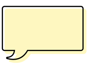 シンプルな線がずれた吹き出し　四角形
