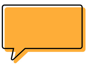 シンプルな線がずれた吹き出し　四角形