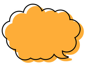シンプルな線がずれた吹き出し　丸みのある雲形