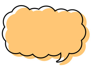 シンプルな線がずれた吹き出し　細長い雲形