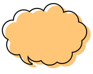 シンプルな線がずれた吹き出し　丸みのある雲形