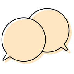 シンプルな線がずれた吹き出し　重なる会話