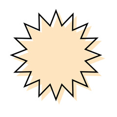 シンプルな線がずれた吹き出し　ギザギザした形