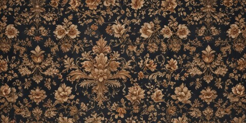 Elegant royal floral pattern, intricate textile design, vintage aesthetic, aesthetic, royal