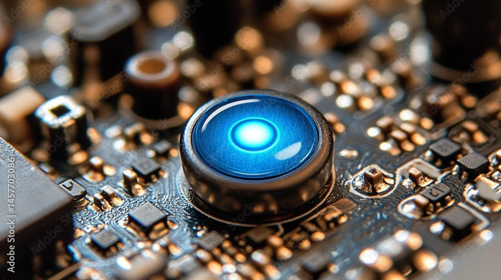Poster futuristic holographic buttons float in a digital space, symbolizing seamless human interaction, con
