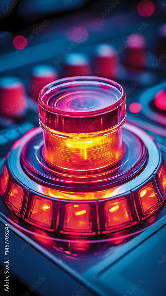 Poster futuristic holographic buttons float in a digital space, symbolizing seamless human interaction, con