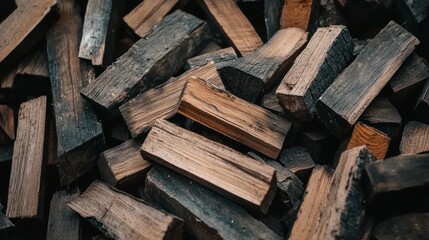 Firewood logs stacked for warmth and energy
