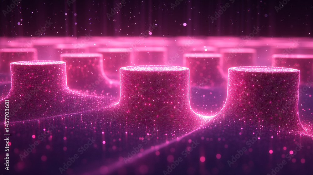 Poster futuristic holographic buttons float in a digital space, symbolizing seamless human interaction, con