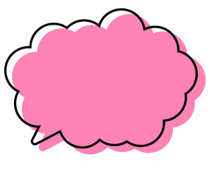 シンプルな線がずれた吹き出し　丸みのある雲形