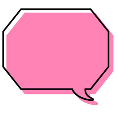 シンプルな線がずれた吹き出し　角のある八角形