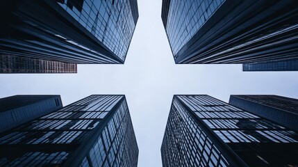 Modern skyscrapers low angle view