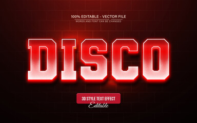 Disco red glowing text effect editable