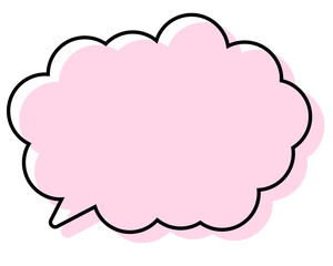シンプルな線がずれた吹き出し　丸みのある雲形
