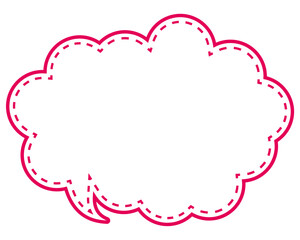 シンプルなカラー線の吹き出し　丸みのある雲形