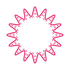 シンプルなカラー線の吹き出し　丸みのあるギザギザした形