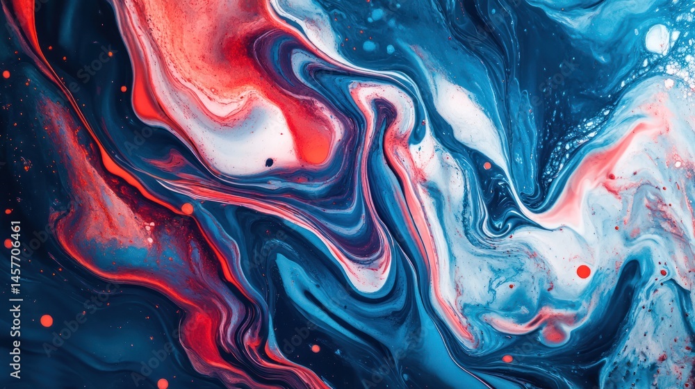 Aufkleber fluid dynamics: an abstract expression of intermingling color and texture